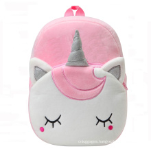 Cute Pink Cartoon Animal Design 3D Mini Kids Unicorn Plush Backpack For Baby